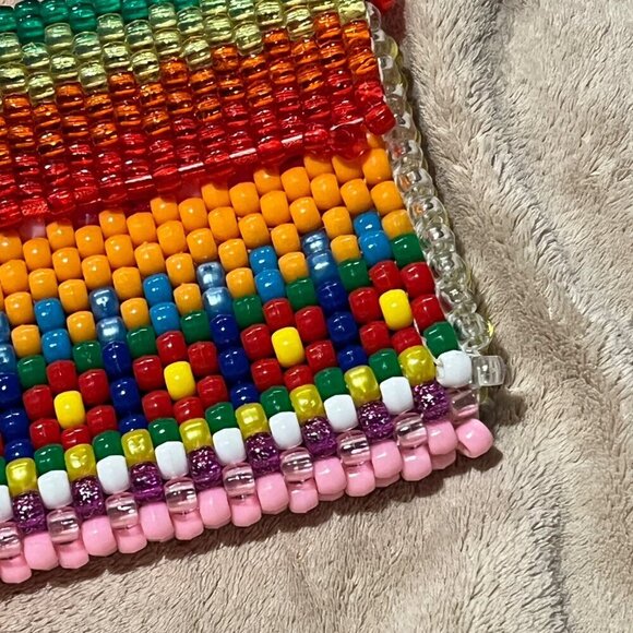 Kandi Beaded purse pocketbook bag pouch or shoulder purse. Fun festival vibes ra - Picture 3 of 11